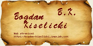 Bogdan Kiselički vizit kartica